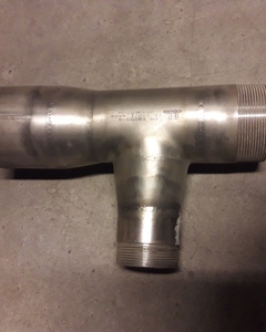 T-pcs 2½" x 2" x 90mm hose connection SST